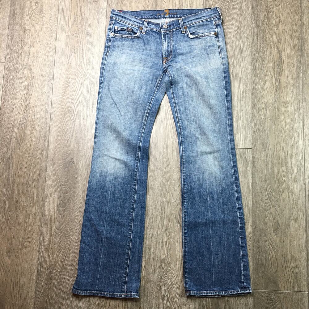 For All 7 Mankind Cotton Denim Bootcut Jeans Blue Size 30